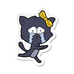 sticker of a cartoon cat