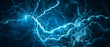 canvas print picture - Blue glowing lightning
