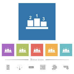 Poster - Winners podium with outside numbers flat white icons in square backgrounds