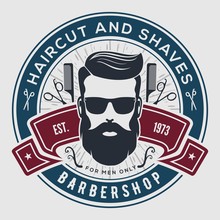 Barbershop Vintage Label, Badge, Or Emblem. Vector Illustration