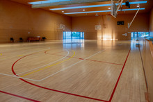 Interior Of A Sports Hall Without Anyone Before Playing