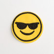 Emoji smile embroidered patch