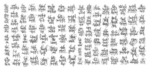 Wall Mural - set of 100 hand lettering inscriptions text to summer holiday design