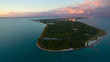 aerial views Sunset in Key Biscayne Florida