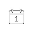 © alekseyvanin - Day 1 calendar line icon. linear style sign for mobile concept and web design. Calendar date - day one outline vector icon. Reminder symbol, logo illustration. Pixel perfect vector graphics