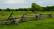 Old Wooden Fence In Manassas National Battlefield Park, Virginia