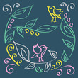 © Надежда Аксенова - Little birds on the branches. Outline. Vector illustration