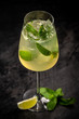 Glass of Hugo cocktail