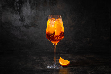 Wall Mural - Glass of aperol spritz cocktail