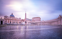 Italy, Rome, View Of St. Peter's Basilica And St. Peter's Square At Vatican