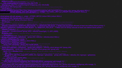 purple screen coding hacker concept animation with glitch. programming code typing error. big data a
