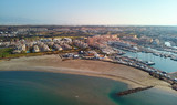 Fototapeta Miasto - Aerial drone photography Almerimar townscape. Almeria, Spain