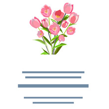 Pink Tulip Bouquet With Text.