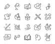 © kornkun - set of creative icons , such as thinking, drawing, work, education