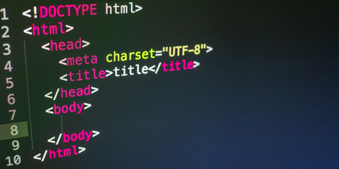 html code close up