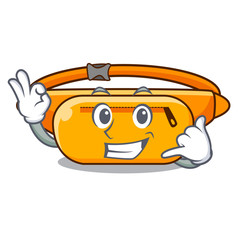 Sticker - Call me waist bag isolated in the cartoon