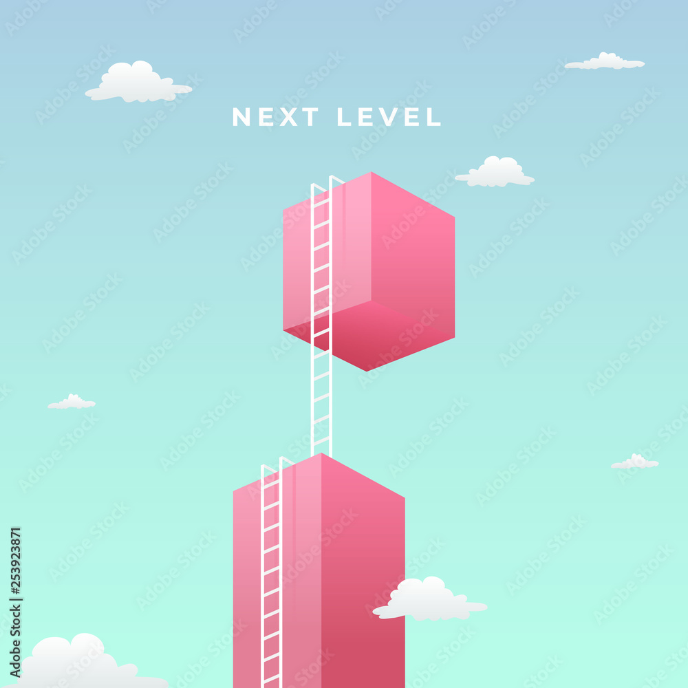 Next Level Ladder next level to success visual concept design. double step climb the high ...