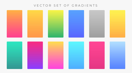 Wall Mural - vibrant colorful gradients swatches set