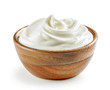 canvas print picture - bowl of sour cream or yogurt