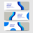 © Adi - Horizontal banners with 3D abstract paper cut style. Vector design layout for web, banner, header, print flyers. Carving art in gradient blue color.