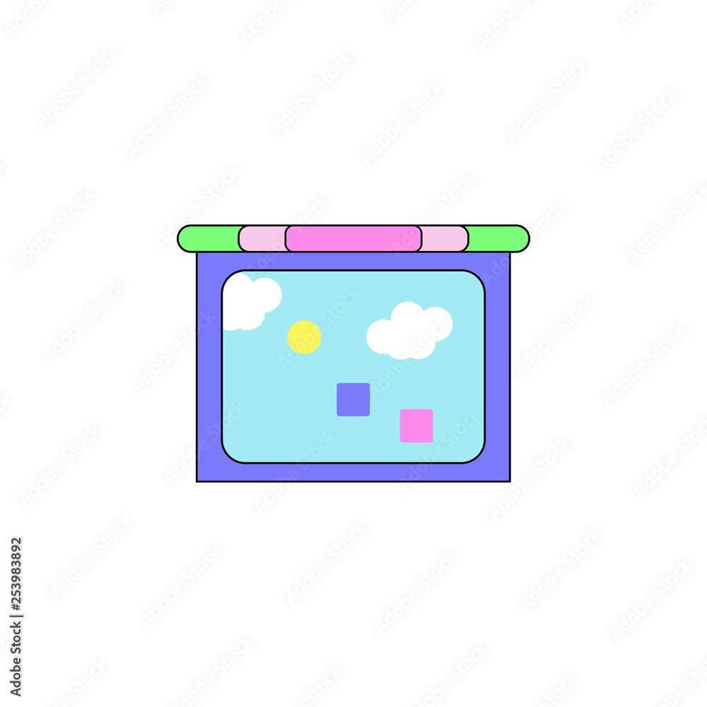Toy Tablet Vector Image cartoon tablet kids toy colored icon. Signs and symbols can be used for ...