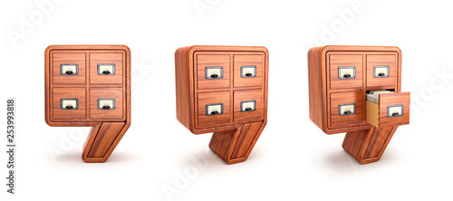 Database Concept Vintage Cabinet Library Card Or File Catalog