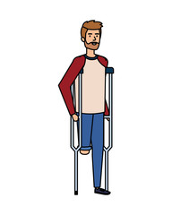 Sticker - man in crutches character