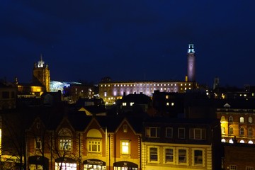 Night views of Norwich city centre, Norfolk