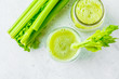 Green detox celery juice in a glass.