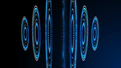 Wall Mural - technical futuristic banner. abstract radar with targets in action. radar digital overlap layer line