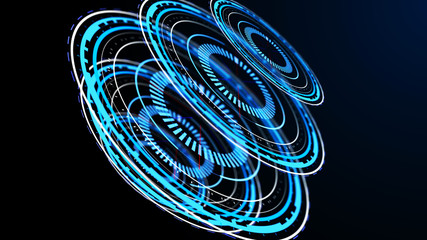 Wall Mural - technical futuristic banner. abstract radar with targets in action. radar digital overlap layer line