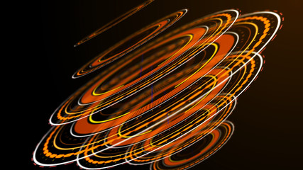 Wall Mural - technical futuristic banner. abstract radar with targets in action. radar digital overlap layer line
