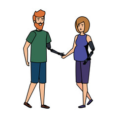 Sticker - couple with arms prosthesis