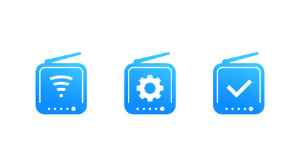 Poster - Router icons on white, vector