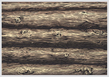 Wooden Logs Illustration In Graphic Style, Texture Of A Wall Of Wooden Logs In Color.