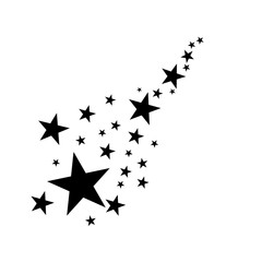 Wall Mural - stars on a white background. black star shooting with an elegant star.meteoroid, comet, asteroid, st