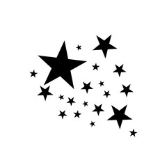 Wall Mural - stars on a white background. black star shooting with an elegant star.meteoroid, comet, asteroid, st