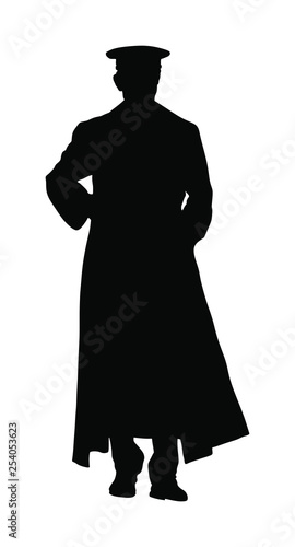 Cuadros en Lienzo Nazi Germany soldier with rifle vector silhouette illustration