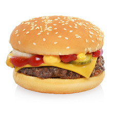 Classic Cheeseburger Isolated On White