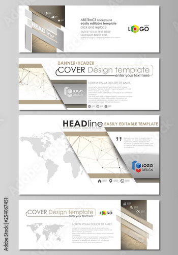 Social Media And Email Headers Set Modern Banners Abstract