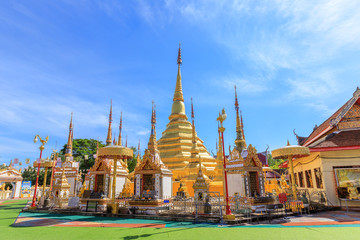 wat phra borommathat temple at ban tak distict, tak, thailand. the golden myanmar style pagoda conta