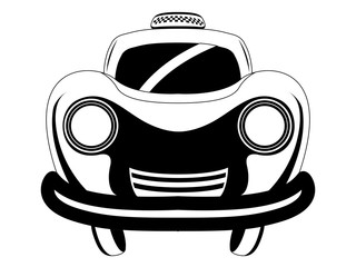 Poster - Front view of a cartoon taxi cab. Vector illustration design