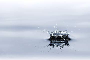 Water droplet splash background texture isolated on white. Fresh clean pure water ripples and splashes.