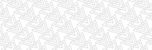 Geometric Print. Gray Pattern On Long White Seamless Background