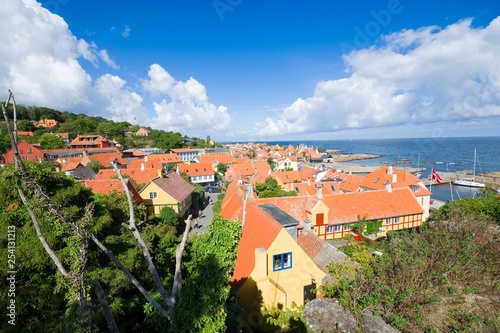 Aerial view of small town -...