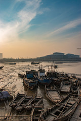 Naklejka na meble Boats at the seaside. China. Lianyungang. 