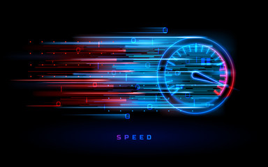 download progress bar or round indicator of web speed. sport car speedometer for hud background. gau