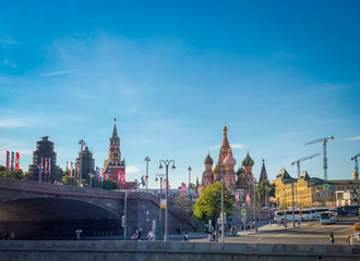 Wall Mural - Spring cityscape of Moscow Kremlin