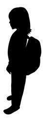 Sticker - student child silhouette vector