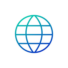 Wall Mural - globe earth grid icon vector illustration. linear symbol with thin outline. editable stroke. vector 